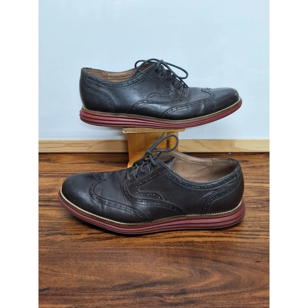 Cole Haan Grand Os Original Wingtip Oxford Shoes Sz 13 Charcoal Gray